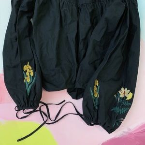 zara xs flower shirt